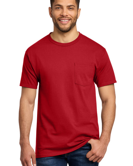 Port & Co Essential Pocket Tee. PC61P - Red