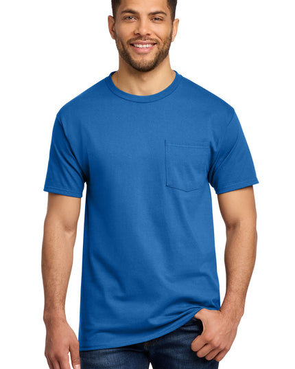 Port & Co Essential Pocket Tee. PC61P - Royal