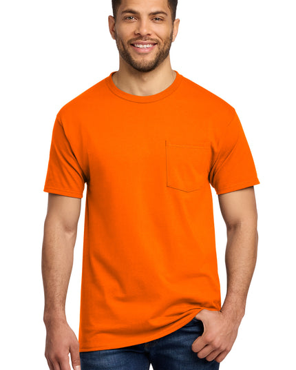 Port & Co Essential Pocket Tee. PC61P - S. Orange