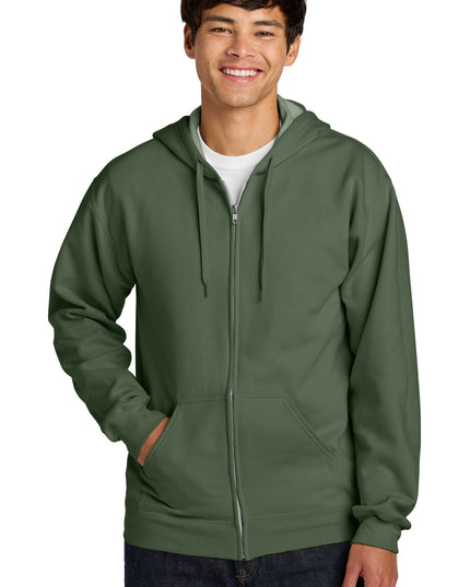 Gildan Softstyle Midweight Fleece Full-Zip Hooded Sweatshirt SF600 - Military Green