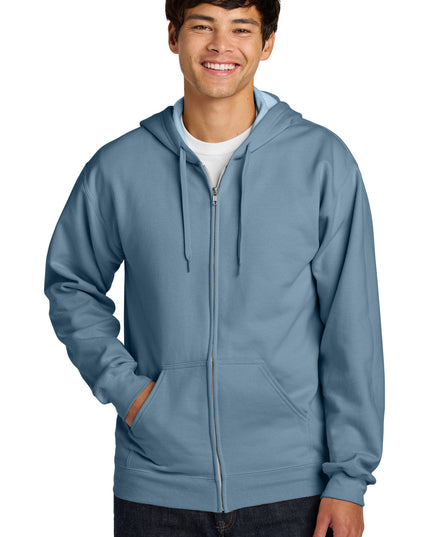 Gildan Softstyle Midweight Fleece Full-Zip Hooded Sweatshirt SF600 - Stone Blue
