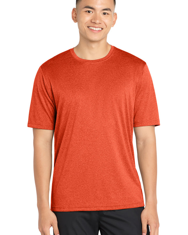 Sport-Tek Heather Contender Tee. ST360 - Deep Orange Heather