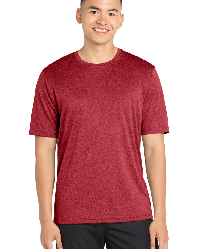 Sport-Tek Heather Contender Tee. ST360 - Scarlet Heather