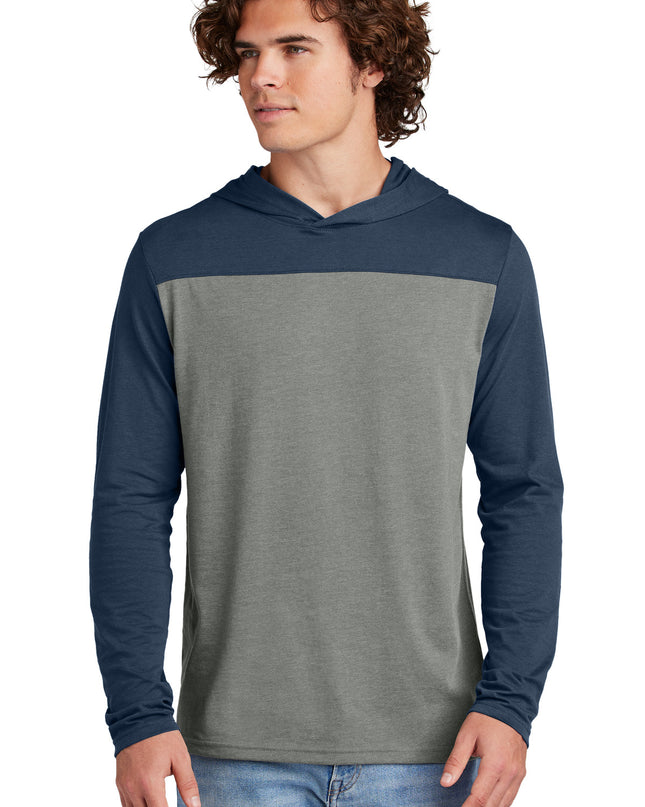 Sport-Tek Halftime Long Sleeve Hoodie ST6044 - True Navy/ Vintage Heather