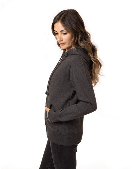econscious Ladies' Heathered Full-Zip Hooded Sweatshirt
