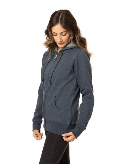 econscious Ladies' Heathered Full-Zip Hooded Sweatshirt