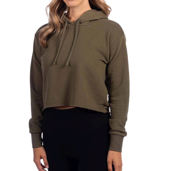 Ladies' Cropped Pullover Hooded Sweatshirt