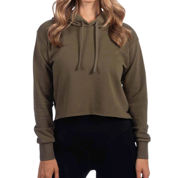 Ladies' Cropped Pullover Hooded Sweatshirt
