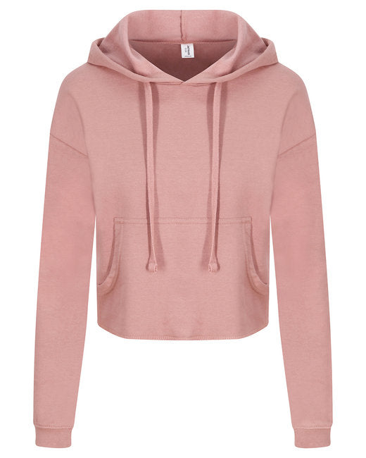 Ladies' Girlie Cropped Hooded Fleece with Pocket