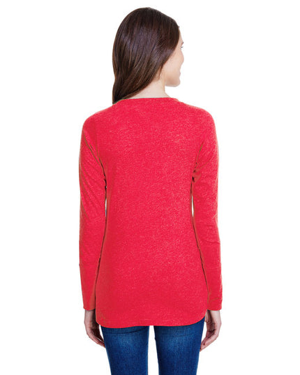 LAT Ladies' Long Sleeve Fine Jersey Lace-Up T-Shirt