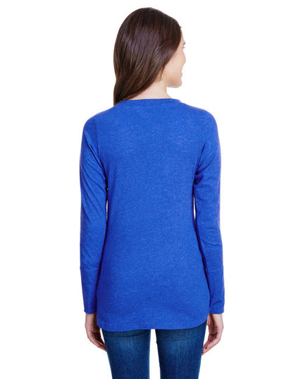 LAT Ladies' Long Sleeve Fine Jersey Lace-Up T-Shirt