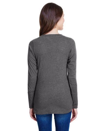 LAT Ladies' Long Sleeve Fine Jersey Lace-Up T-Shirt