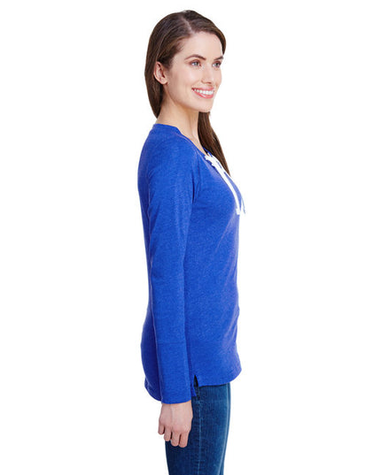 LAT Ladies' Long Sleeve Fine Jersey Lace-Up T-Shirt