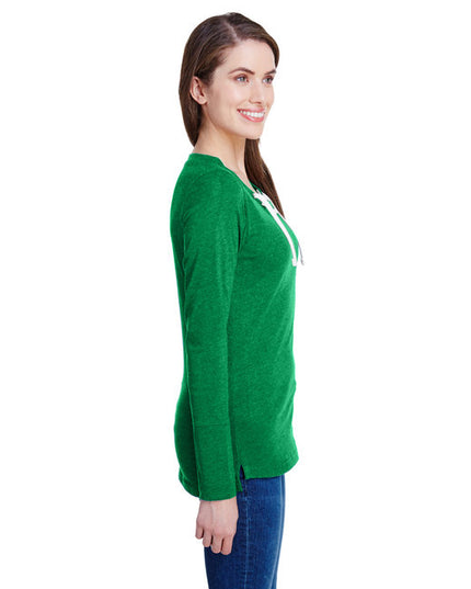 LAT Ladies' Long Sleeve Fine Jersey Lace-Up T-Shirt