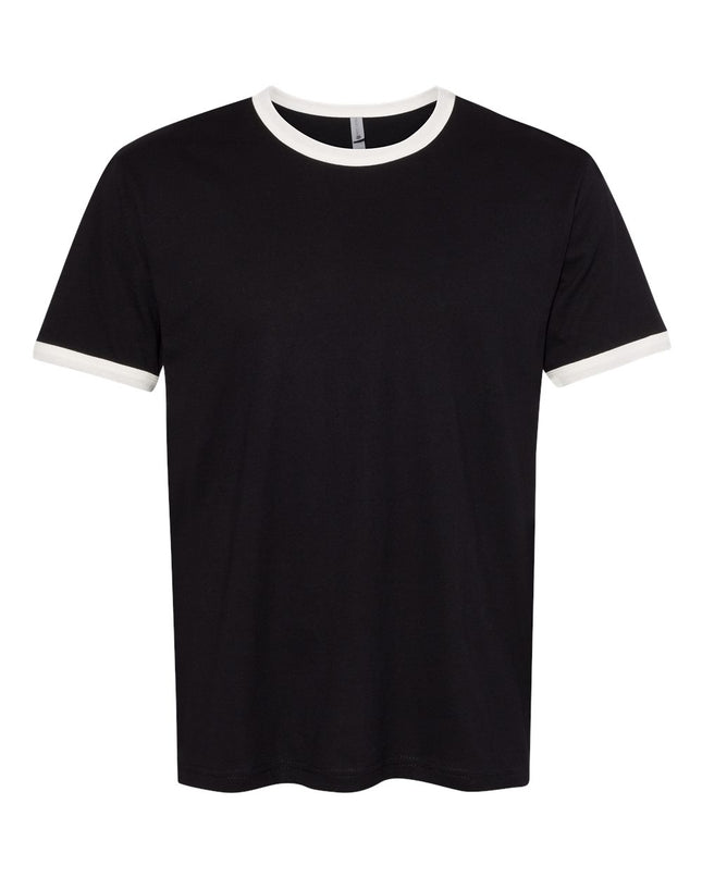 Next Level Ringer Tee - Black/Natural Front
