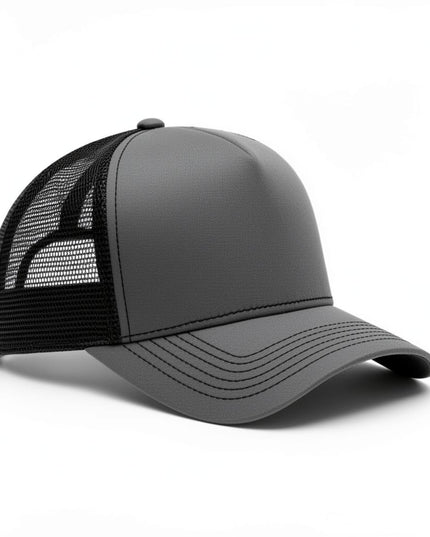 Richardson 112 trucker hat in Charcoal with Black mesh