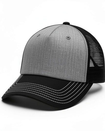 Richardson 112 trucker hat in Heather Grey with Black mesh