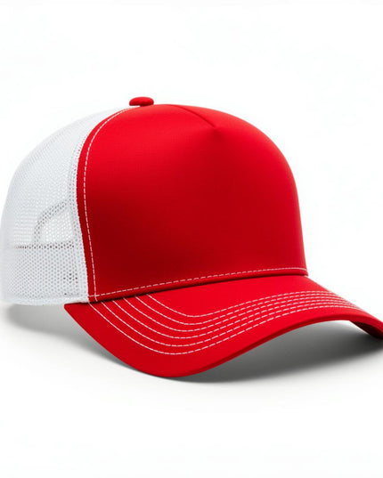 Richardson 112 trucker hat in Red with White mesh