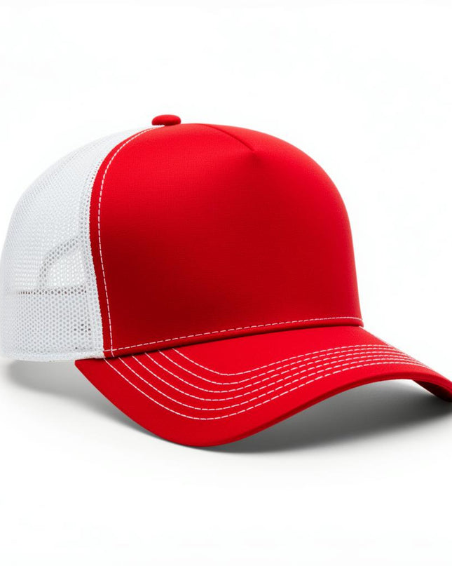Richardson 112 trucker hat in Red with White mesh