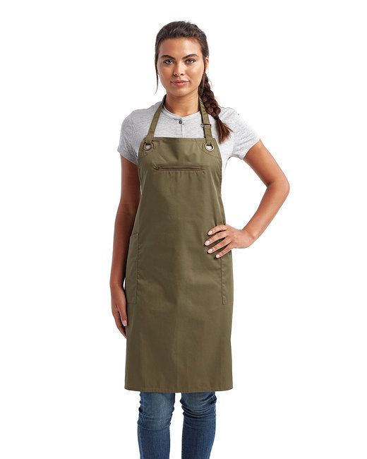 Unisex ‘Barley’ Contrast Stitch Sustainable Bib Apron