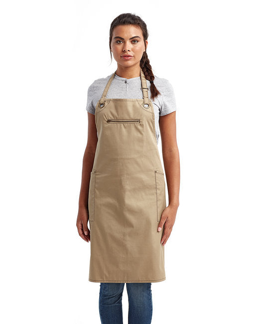 Unisex ‘Barley’ Contrast Stitch Sustainable Bib Apron