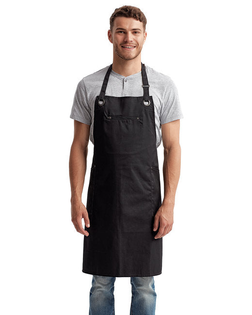 Unisex ‘Barley’ Contrast Stitch Sustainable Bib Apron