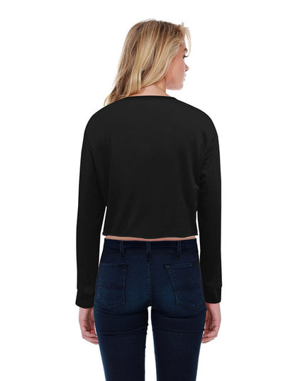 StarTee Ladies' Long-Sleeve Crop Boyfriend T-Shirt