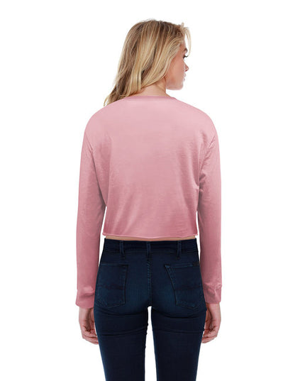 StarTee Ladies' Long-Sleeve Crop Boyfriend T-Shirt