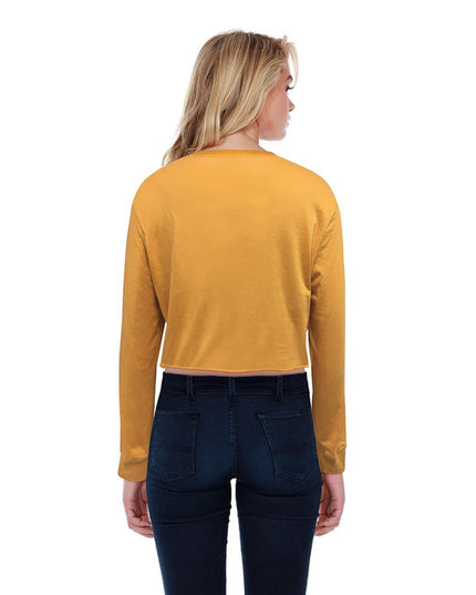 StarTee Ladies' Long-Sleeve Crop Boyfriend T-Shirt