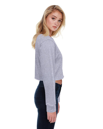 StarTee Ladies' Long-Sleeve Crop Boyfriend T-Shirt
