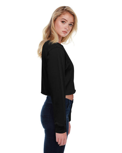 StarTee Ladies' Long-Sleeve Crop Boyfriend T-Shirt