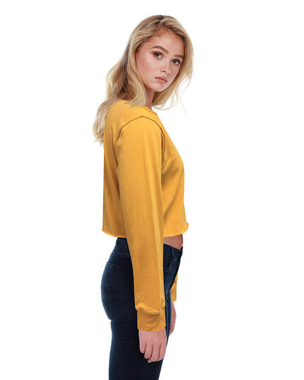 StarTee Ladies' Long-Sleeve Crop Boyfriend T-Shirt