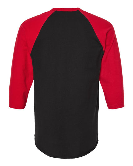 Tultex Fine Jersey Raglan Tee - Black/Red Back