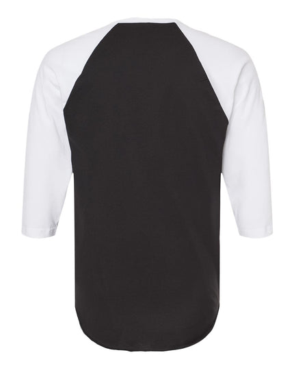 Tultex Fine Jersey Raglan Tee - Black/White Back